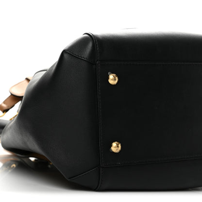 Fendi Vitello Grace King Karligraphy Chain Bucket Bag Black Bisquit 9 of 13