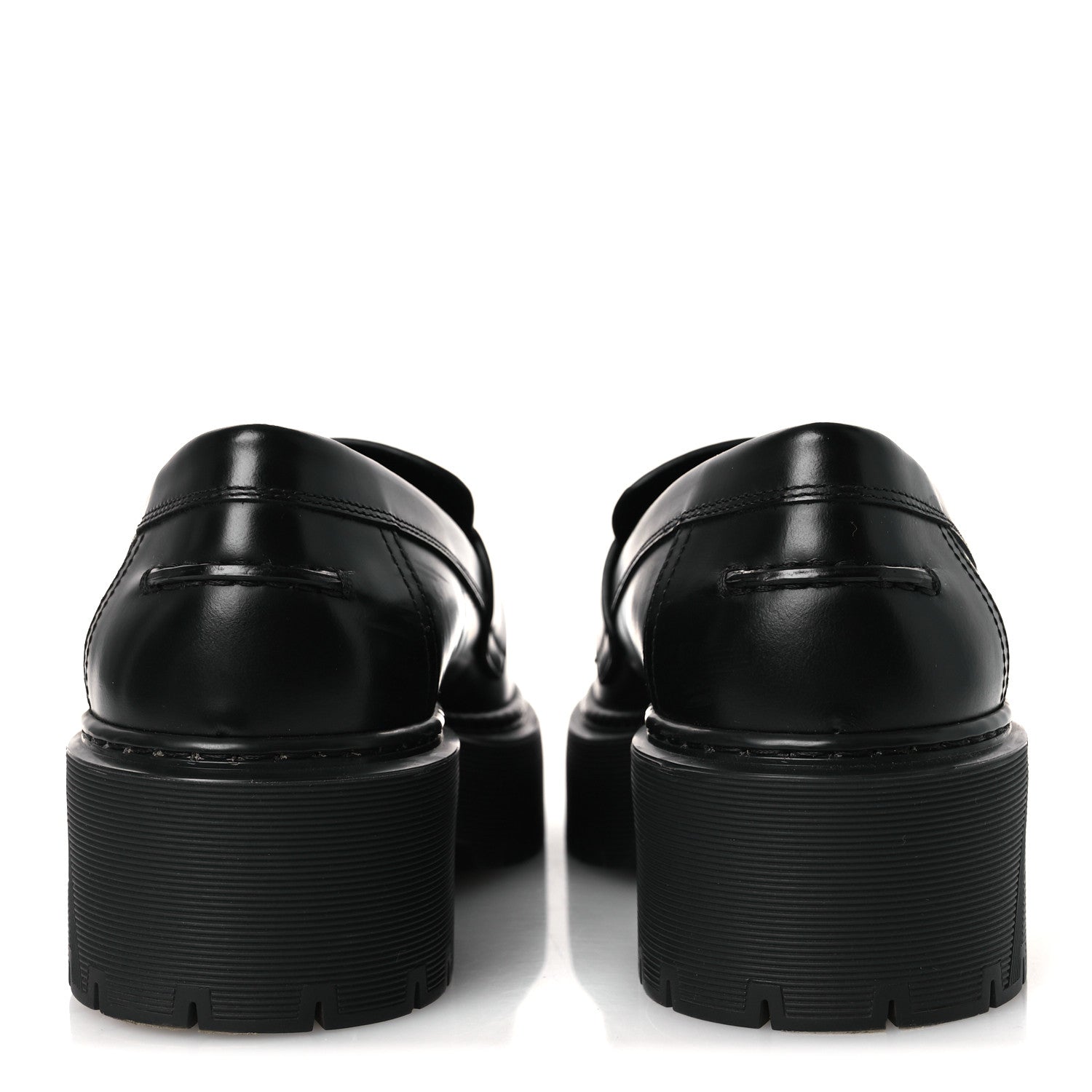 Hermes Glazed Calfskin Womens Hitch Loafers 38 Black 6 of 12