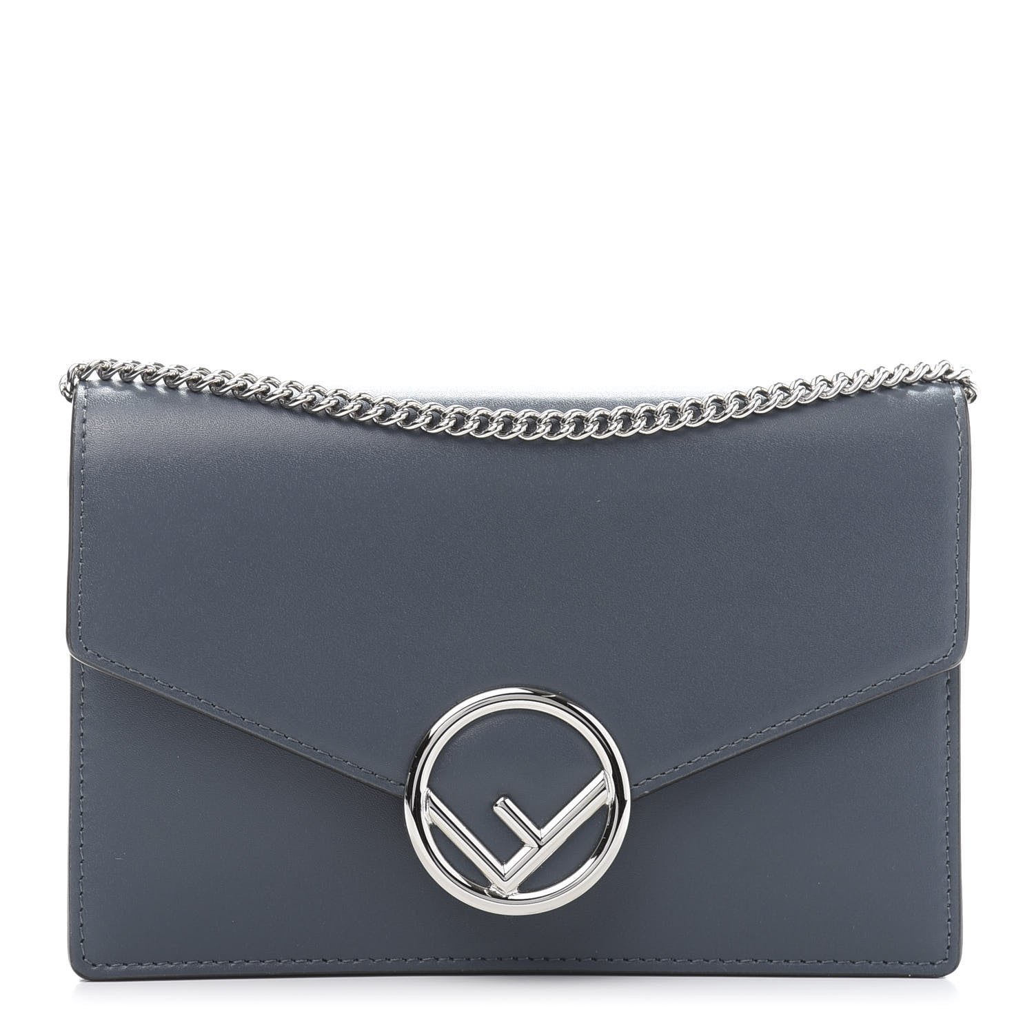 Fendi Vitello Liberty Lucido F is Fendi Medium Envelope Wallet on Chain Blue 1 of 9