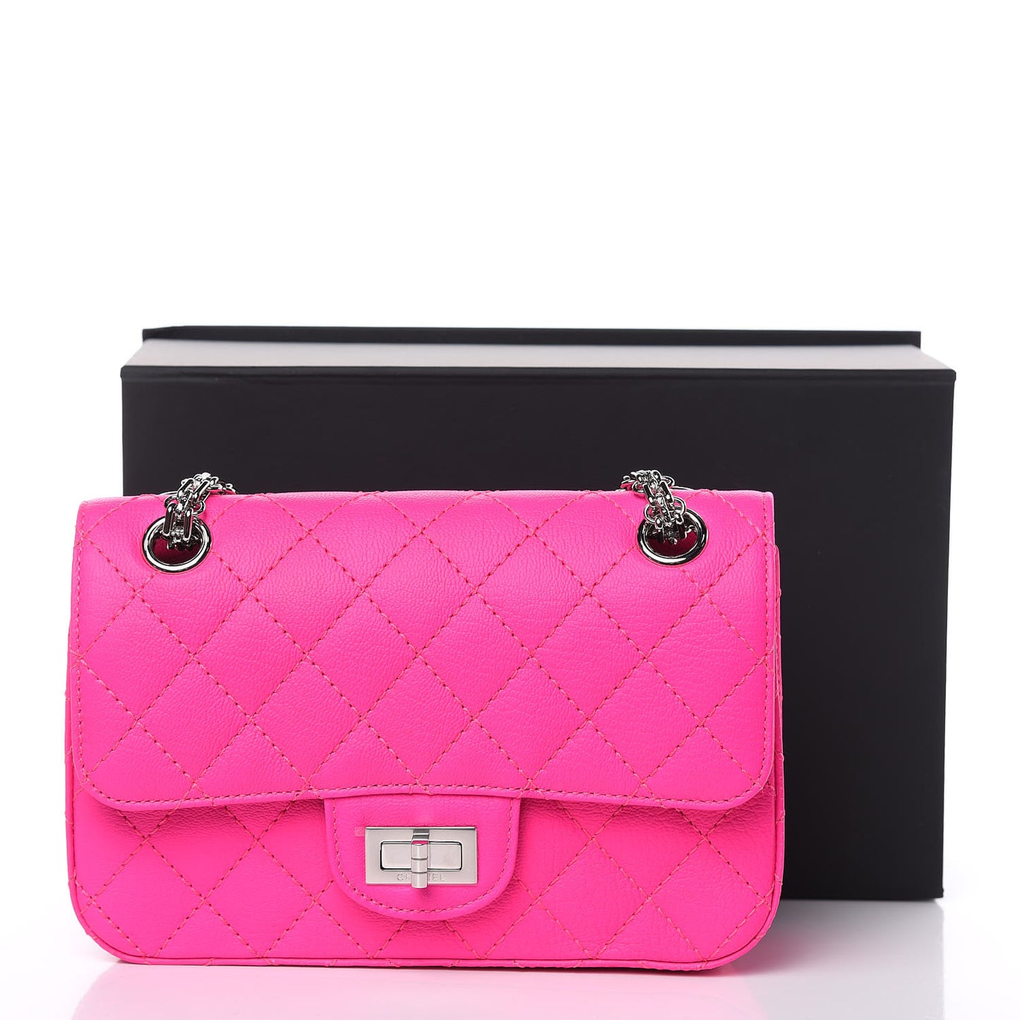 Goatskin Quilted 2.55 Reissue Mini Flap Fluorescent Pink