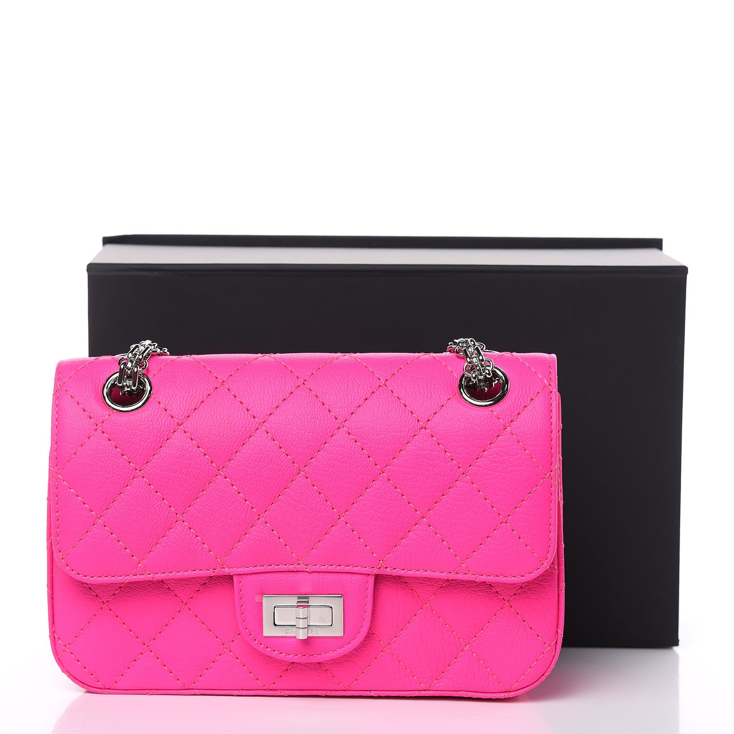 Chanel Goatskin Quilted 2.55 Reissue Mini Flap Fluorescent Pink 10 of 10