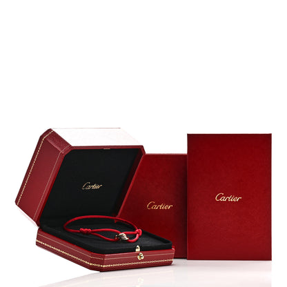Cartier 18K Pink Yellow White Gold Trinity Cord Bracelet Red 5 of 5