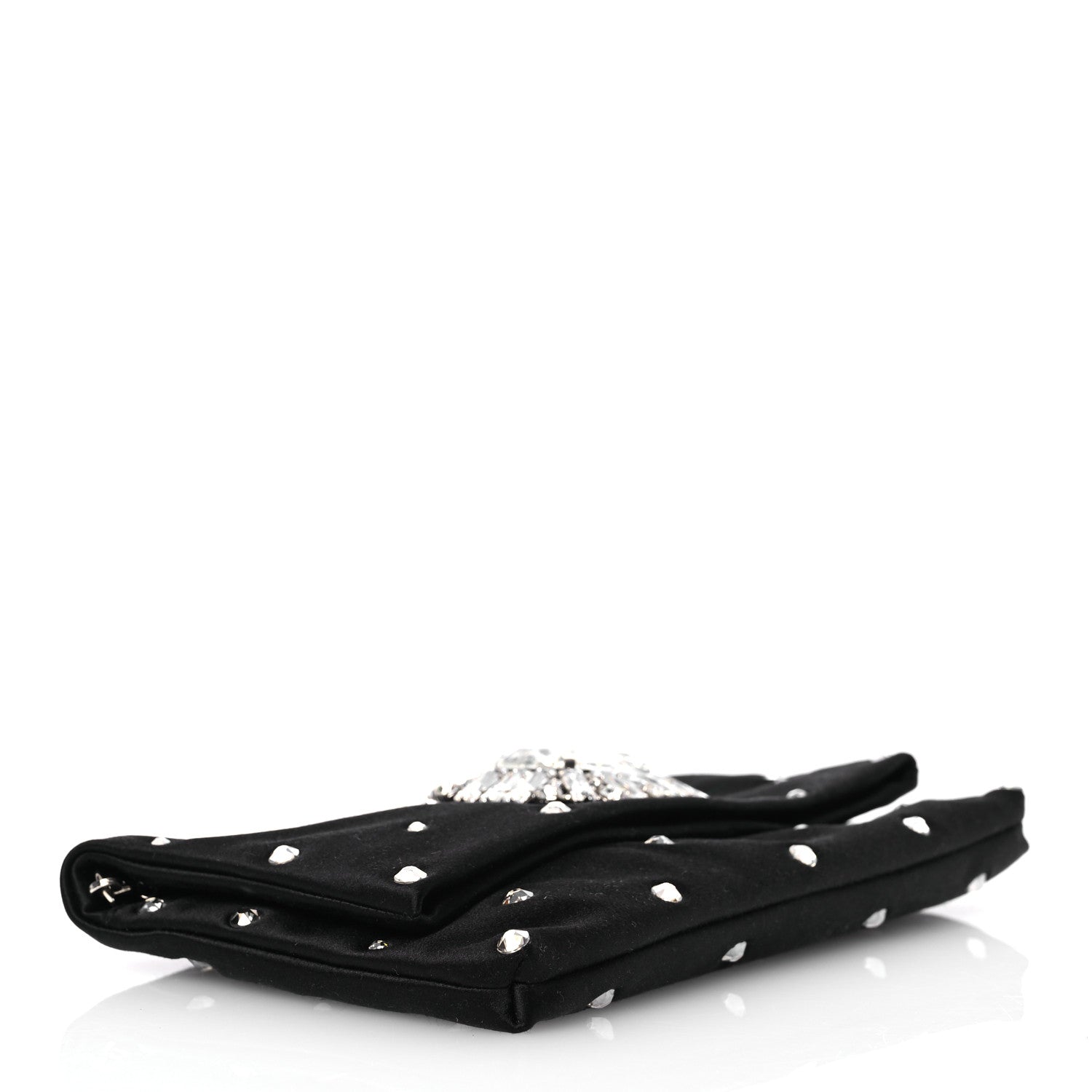 Jimmy Choo Satin Crystal Embellished Titania Clutch  Black 4 of 11