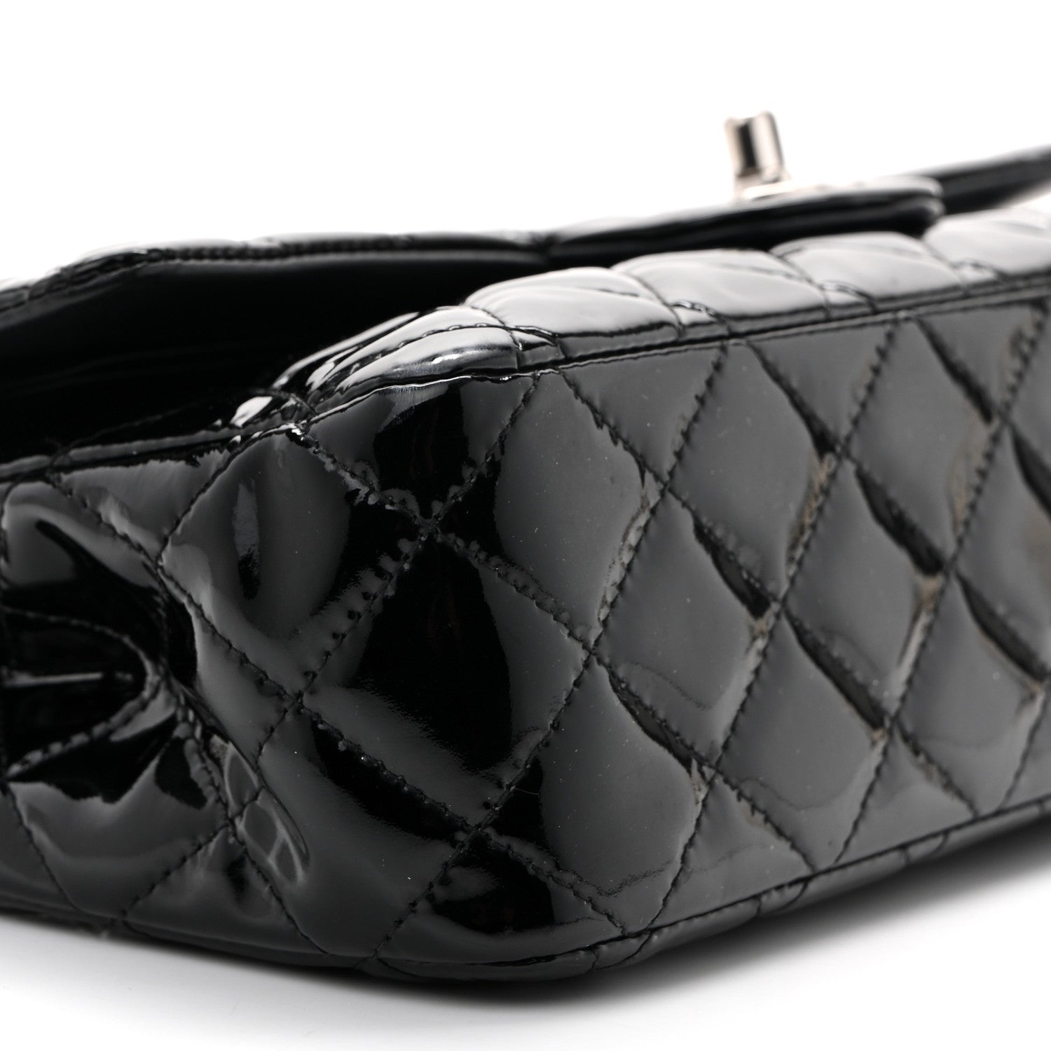Chanel Patent Quilted Medium Double Flap Black 9 of 12