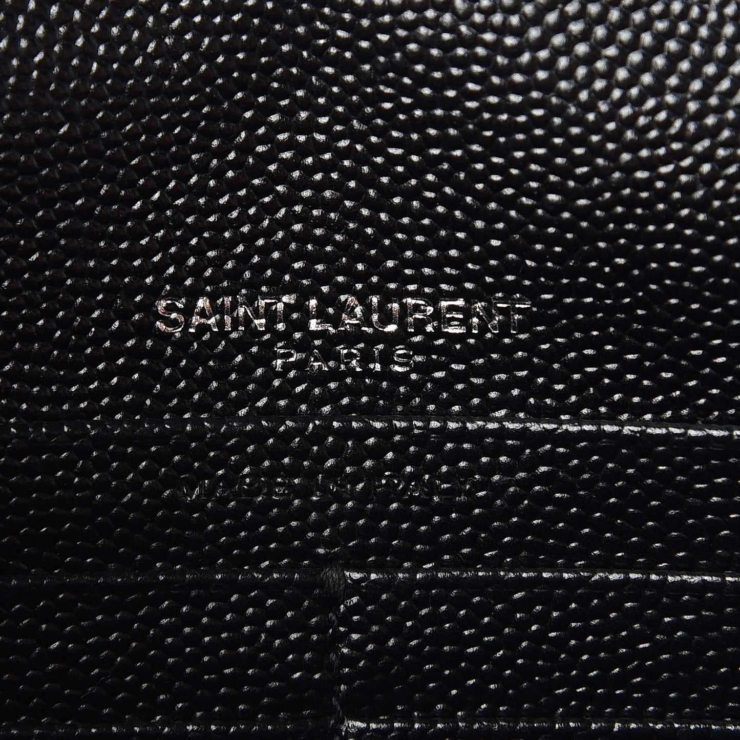 Grain De Poudre Matelasse Chevron Monogram Envelope Chain Wallet Black