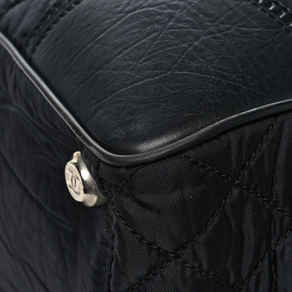 Chanel Nylon Quilted Calfskin Large CC Tote Bag Black 6 of 14