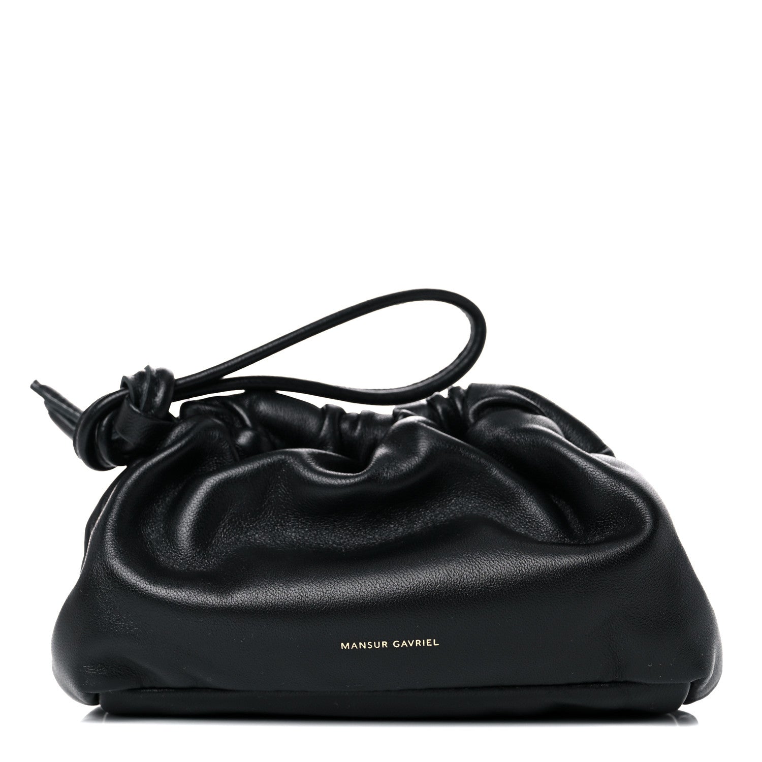 Mansur Gavriel Lambskin Mini Cloud Wristlet Black Flamma 1 of 9