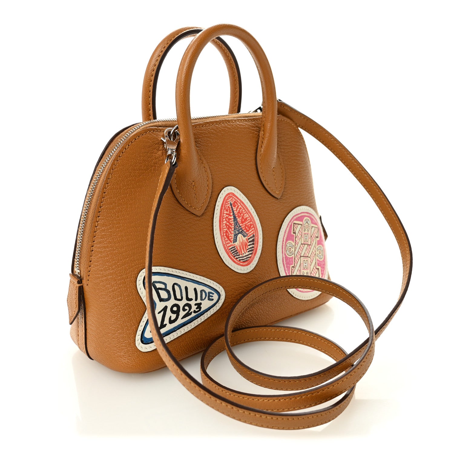 Hermes Chevre Mysore Pique Colle Mini 1923 Bolide Caramel Multicolor 3 of 10