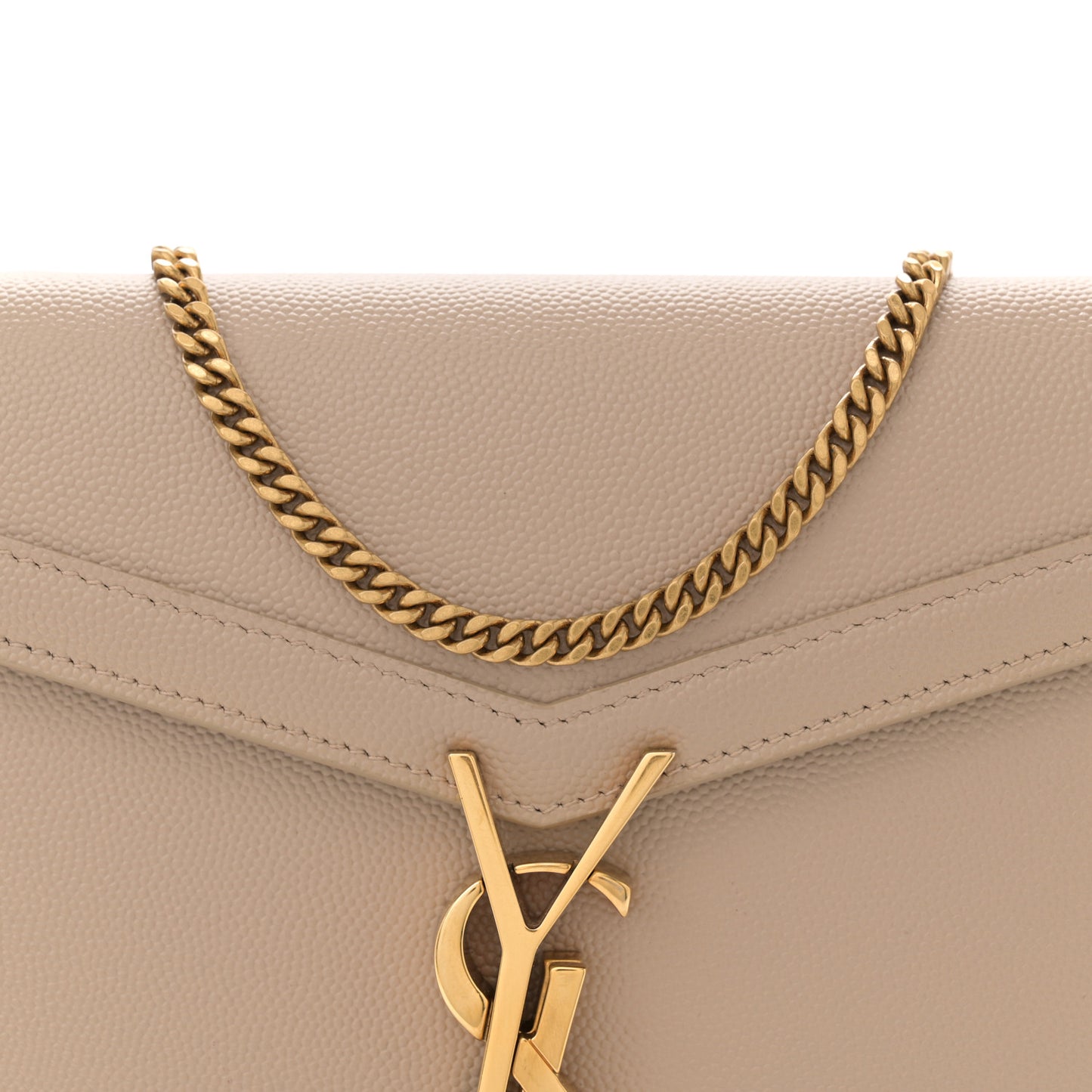 Grain De Poudre Monogram Cassandra Chain Wallet Dark Beige