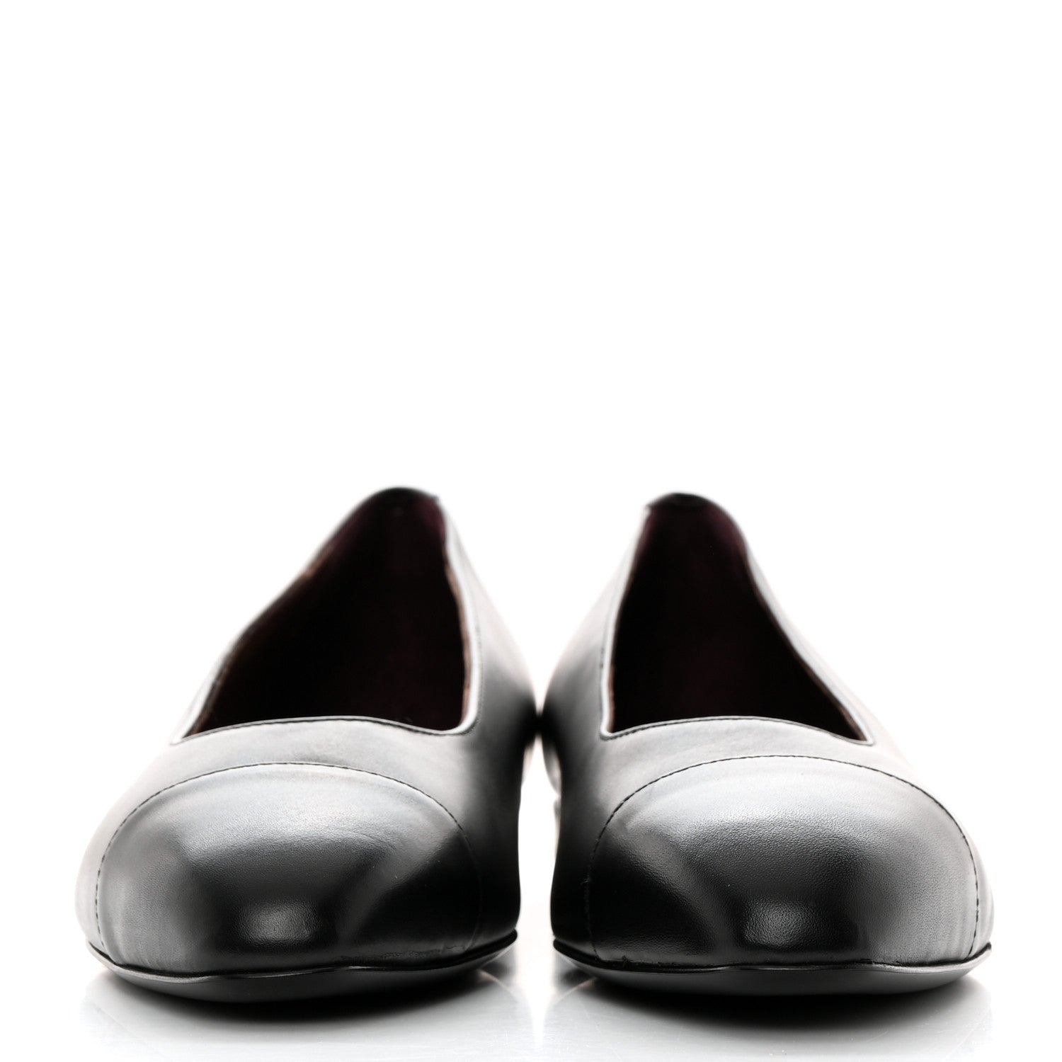 Chanel Lambskin Cap Toe Ballerina Flats 36 Black 2 of 9