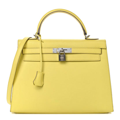 Hermes Epsom Kelly Sellier 32 Lime 1 of 15