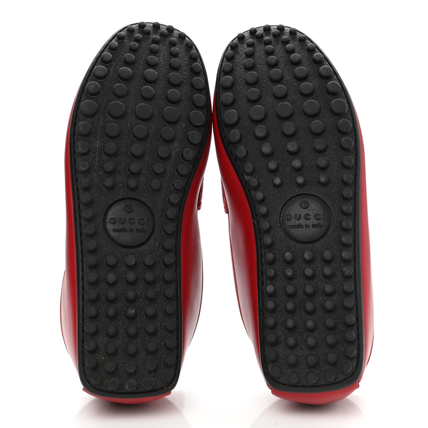 Guccissima Calfskin Mens Driver Loafers 6.5 Red