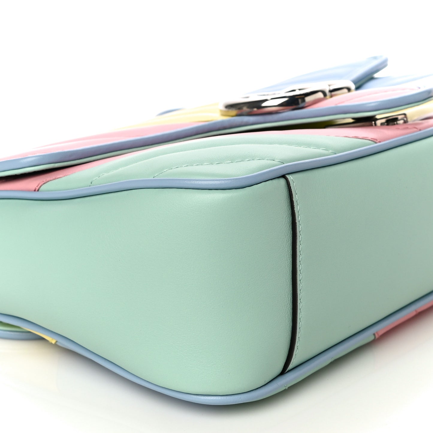 Calfskin Matelasse Diagonal Small GG Marmont Shoulder Bag Multicolor Pastel