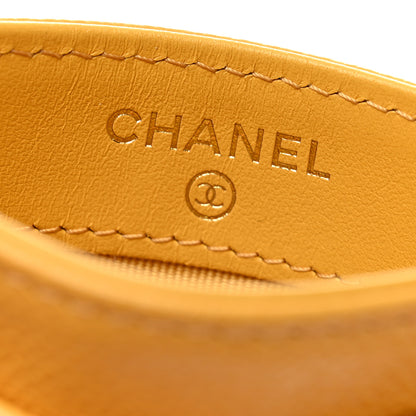 Chanel Caviar Quilted Card Holder Yellow 6 of 9