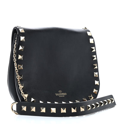 Valentino Garavani Vitello Mini Rockstud Crossbody Saddle Bag Black 2 of 7