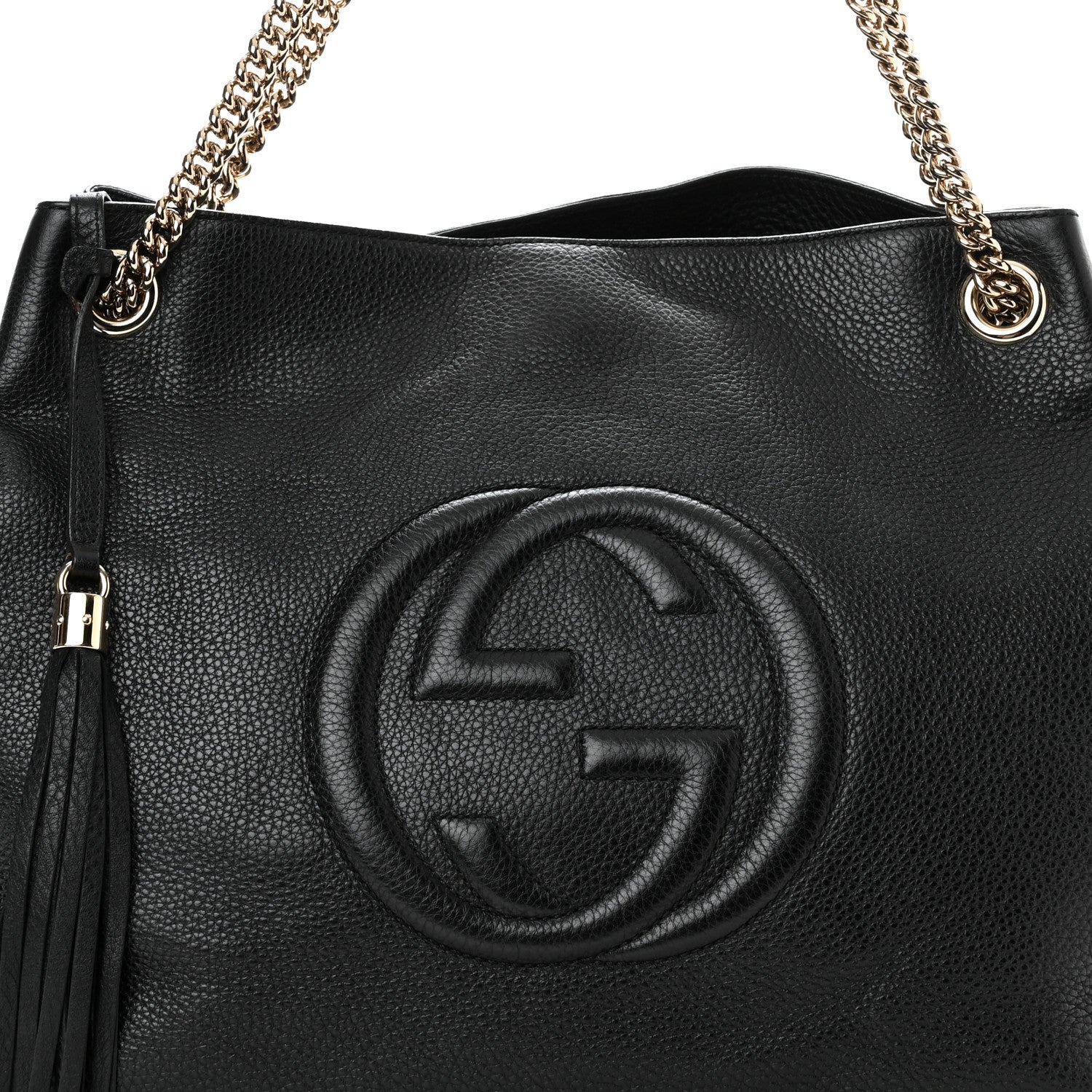 Gucci Pebbled Calfskin Large Soho Chain Shoulder Bag Black 8 of 11
