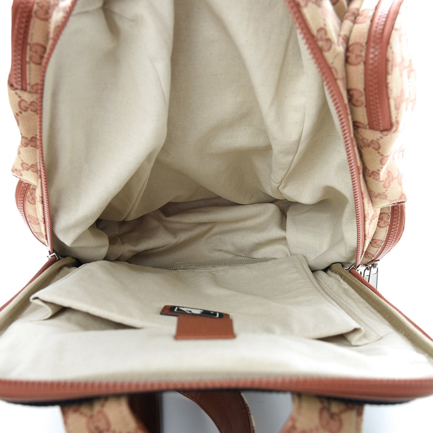 X MLB GG Monogram LA Dodgers Large Backpack Beige Ruggine Ivory