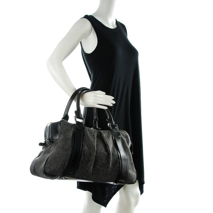 Burberry Prorsum Calfskin Studded Knight Satchel Black 2 of 7