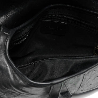 Christian Dior Ostrich Saddle Bag Black 5 of 7