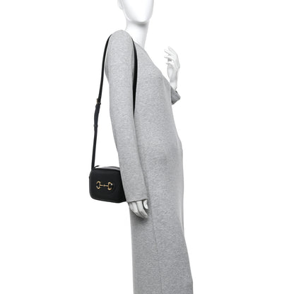 Gucci Calfskin Mini Horsebit 1955 Camera Shoulder Bag  Black 2 of 11