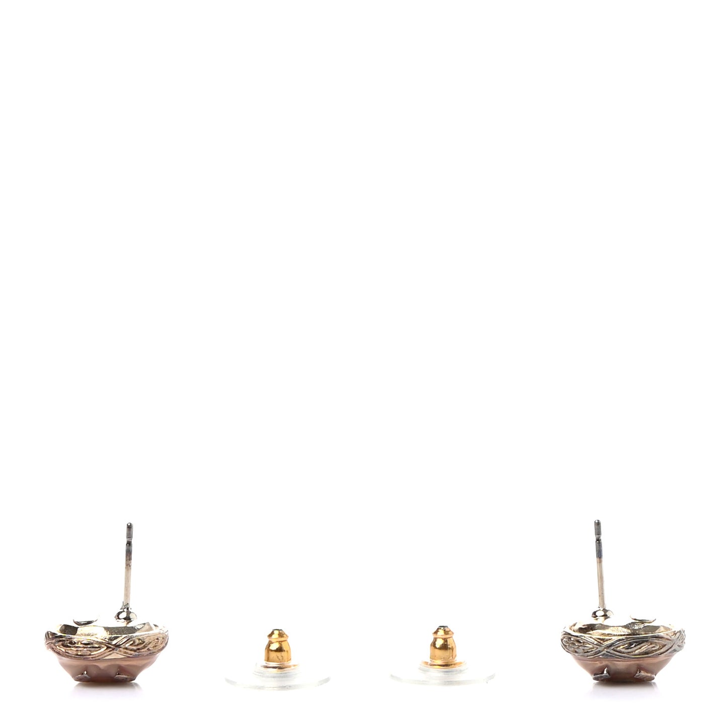 Resin CC Earrings Pink Gold