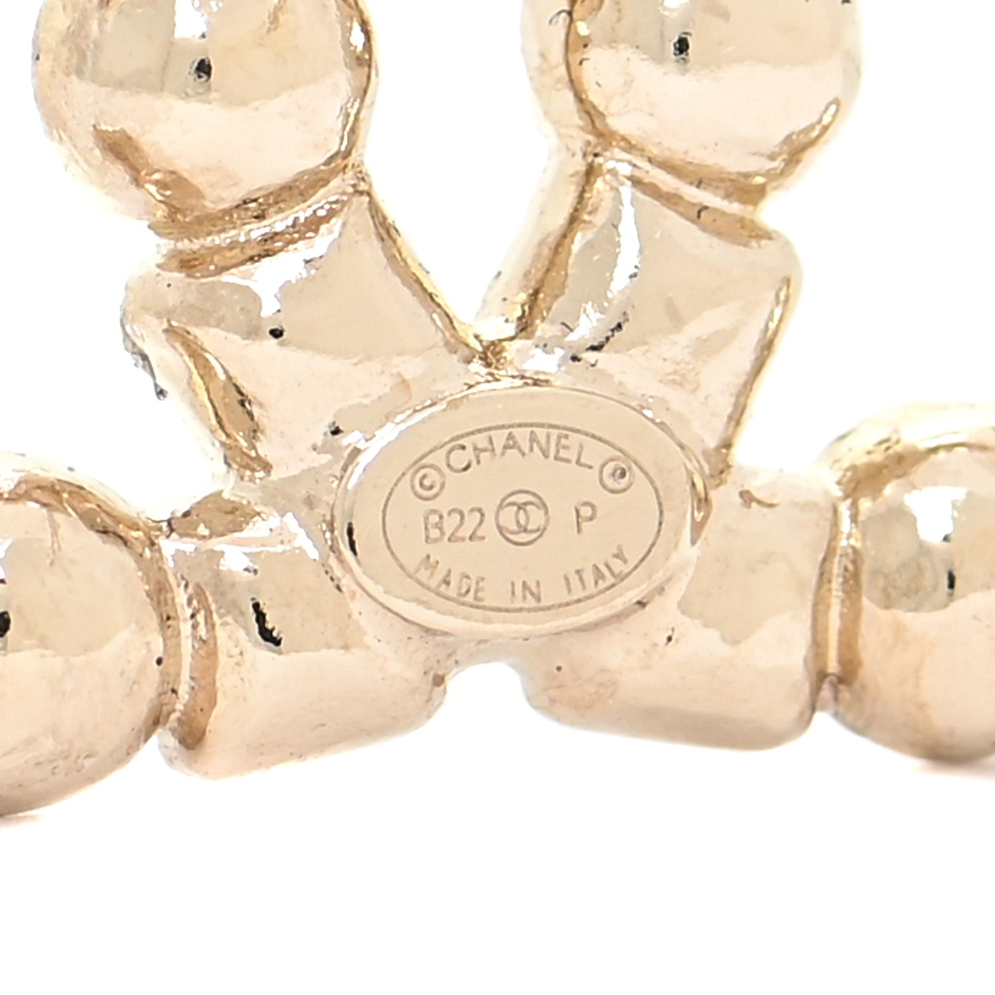 Pearl Crystal CC Earrings Gold Black