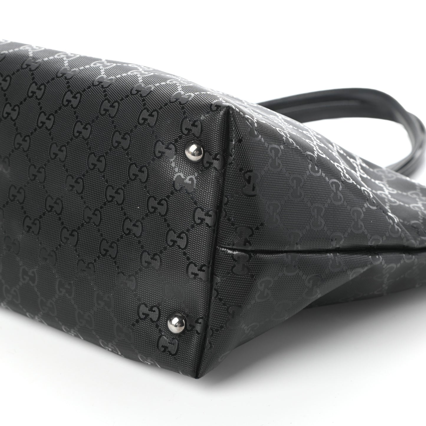 Imprime Monogram Medium Studded Tote Black