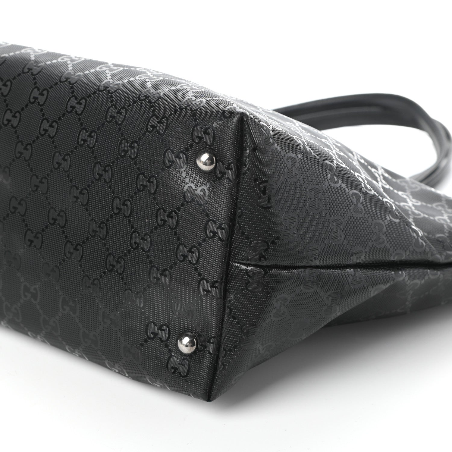 Gucci Imprime Monogram Medium Studded Tote Black 9 of 9