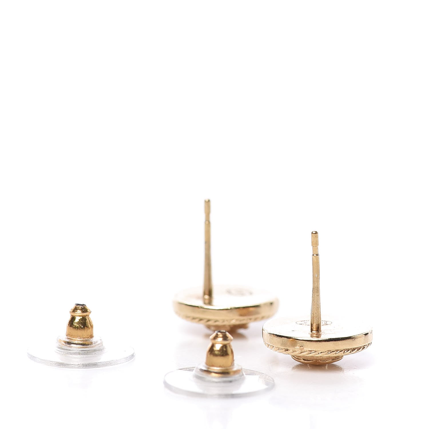 Chanel CC Button Earrings Gold 3 of 5