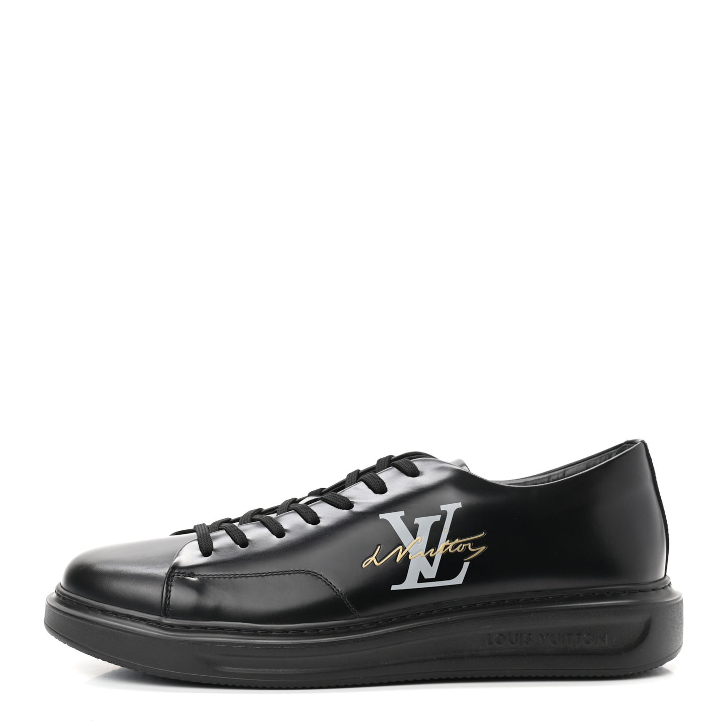 Calfskin Mens LV Beverly Hills Sneakers 10 Black