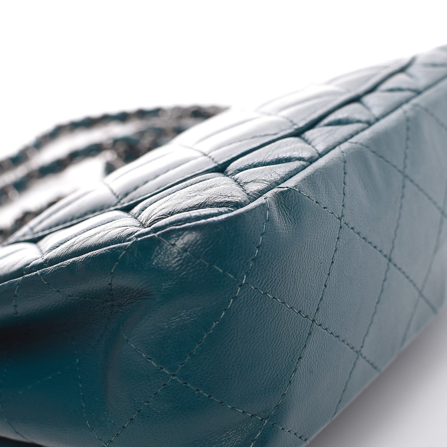 Lambskin Quilted Mini Rectangular Flap Turquoise