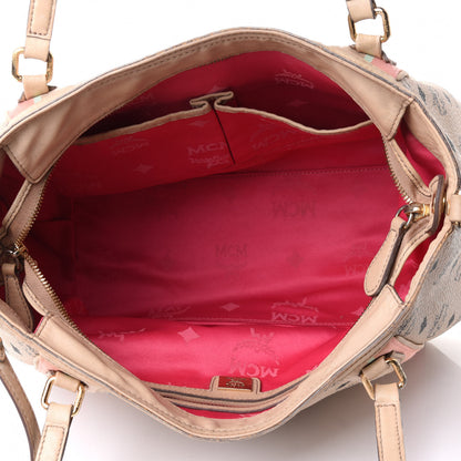 MCM Visetos Striped Tote Beige 4 of 4