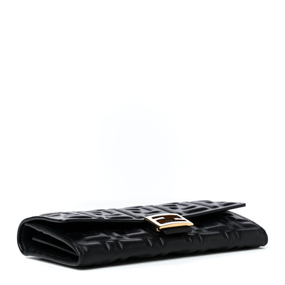 Fendi Nappa Matisse FF Embossed Continental Wallet Black 3 of 4