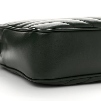 Saint Laurent Calfskin Matelasse Monogram Lou Camera Bag Vert Fonce 9 of 11