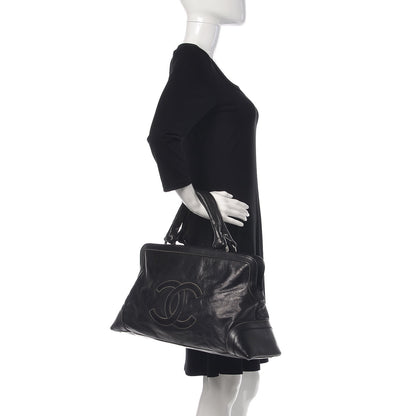 Chanel Lambskin East West Soho Shopper Black 2 of 10