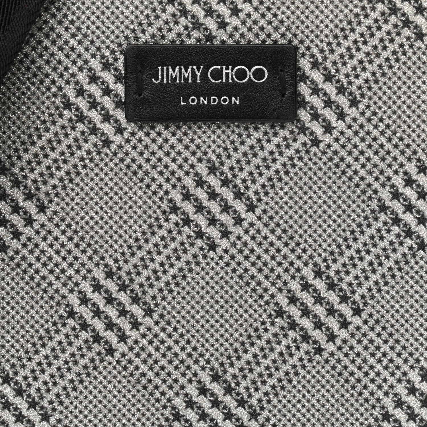 Jimmy Choo Metallic Fabric Plaid Prince Of Stars Crossbody Bag Silver Black 7 of 10