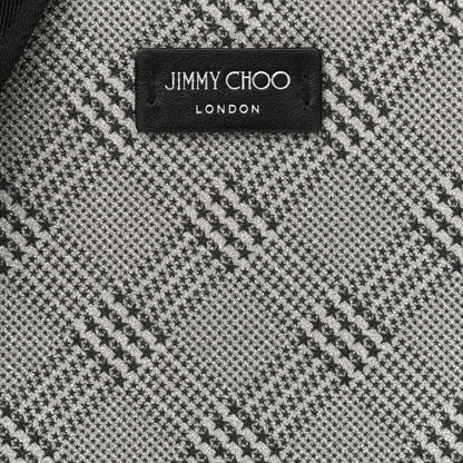 Jimmy Choo Metallic Fabric Plaid Prince Of Stars Crossbody Bag Silver Black 7 of 10