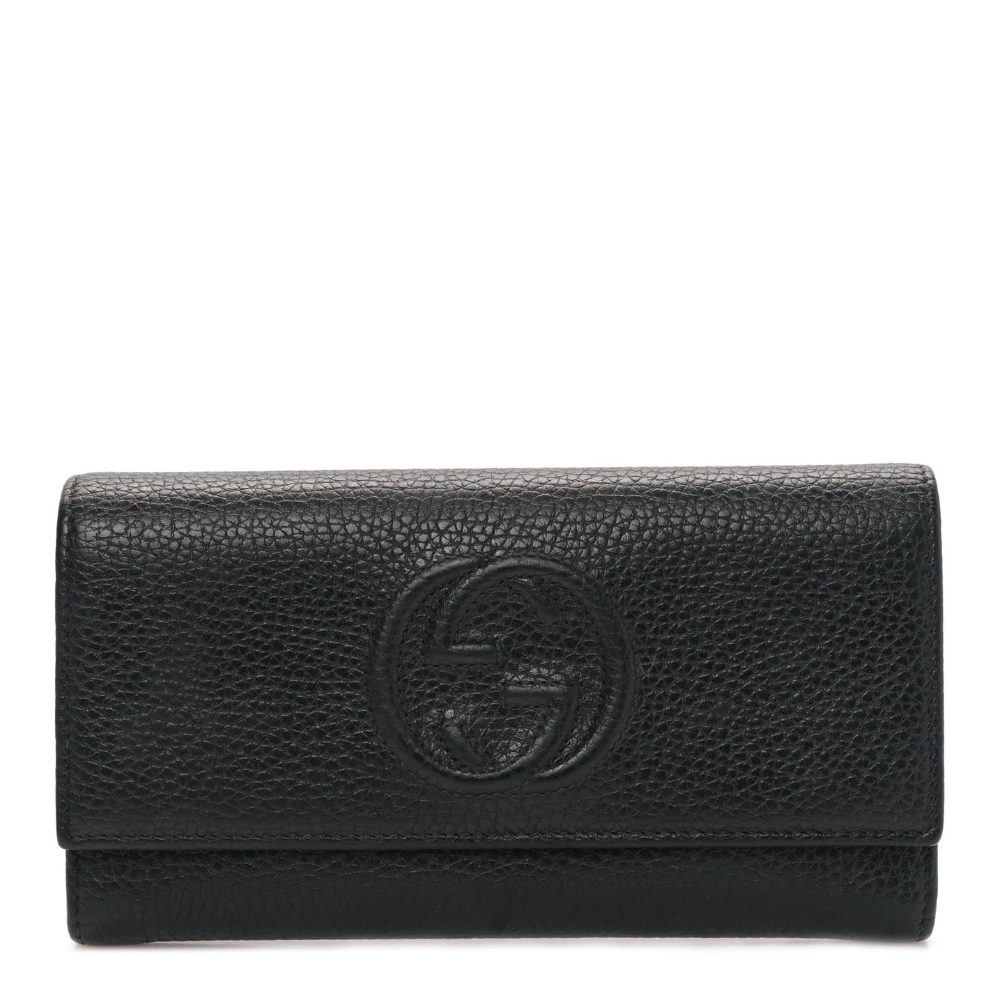 Pebbled Calfskin Large Soho Continental Wallet Black