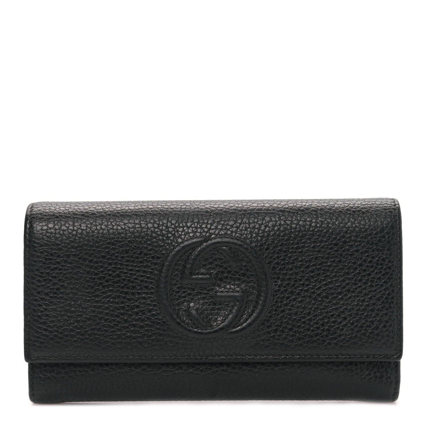 Gucci Pebbled Calfskin Large Soho Continental Wallet Black 1 of 10