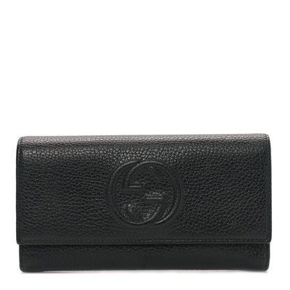 Gucci Pebbled Calfskin Large Soho Continental Wallet Black 1 of 10