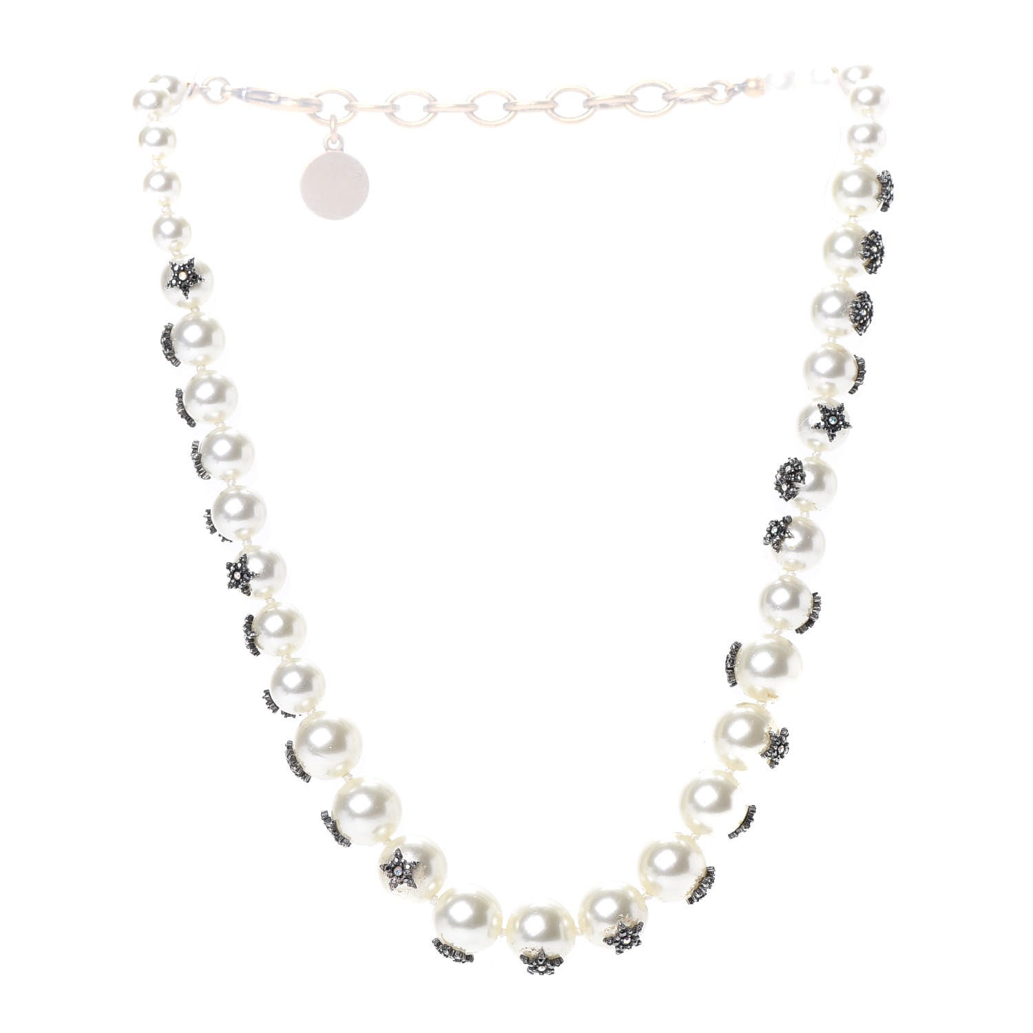 Christian Dior Pearl Crystal Star Mise En Dior Tribal Necklace 3 of 5