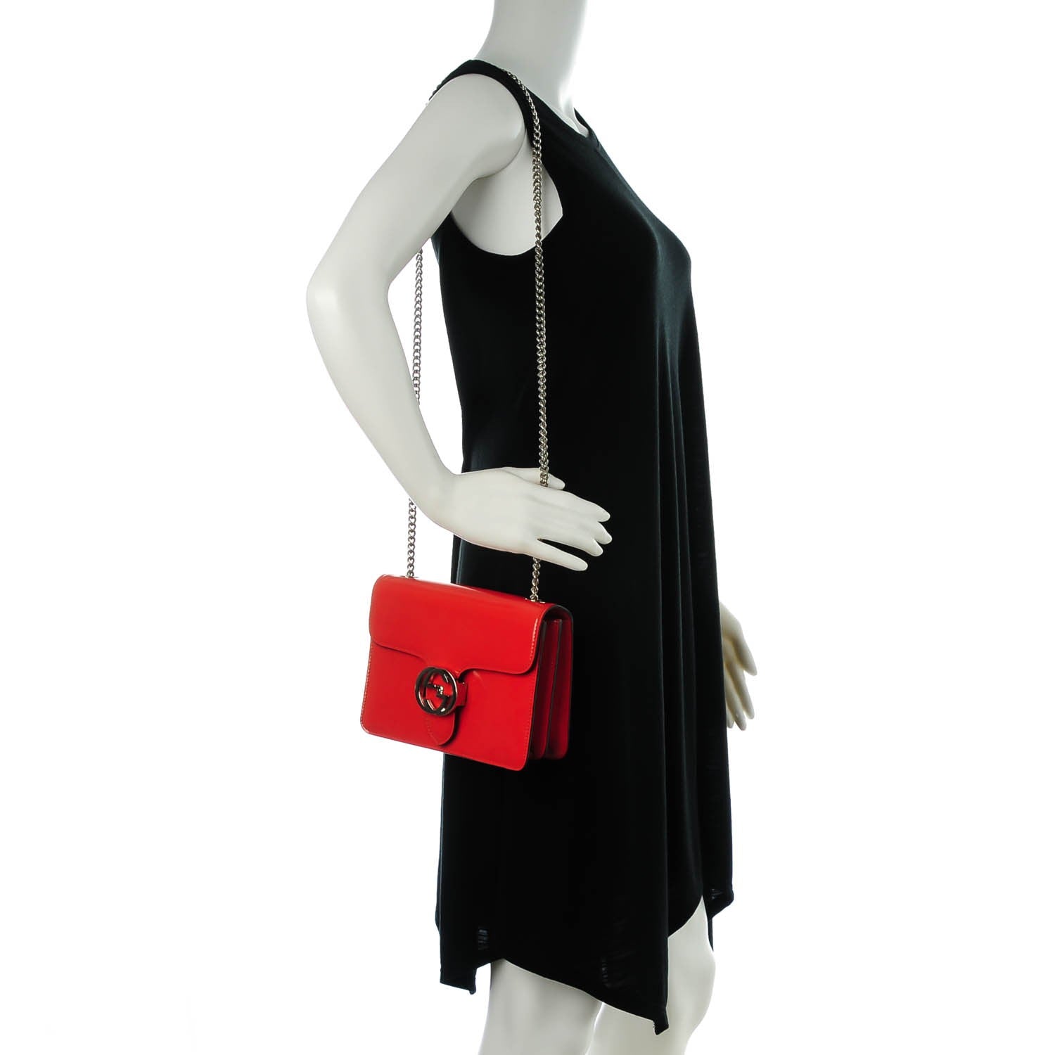Gucci Shade Lux Calfskin Small Interlocking Shoulder Bag New Dark Orange 4 of 7