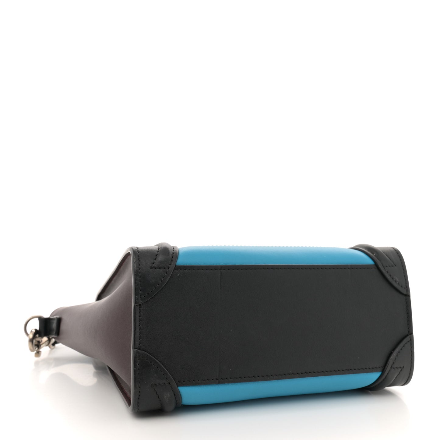 Smooth Calfskin Nano Tri-Color Luggage Turquoise