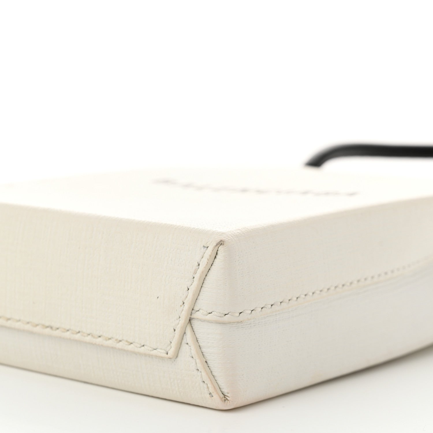 Balenciaga Squared Calfskin Logo Shopping Phone Holder Bag White 9 of 10