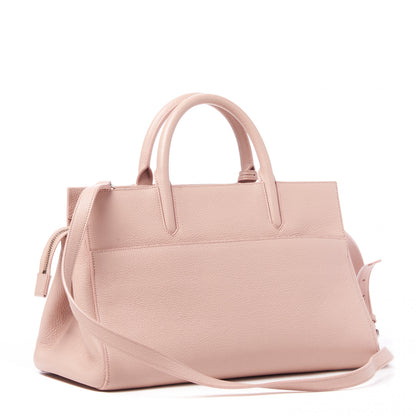 Saint Laurent Grained Calfskin Small Cabas Rive Gauche Rose 2 of 9