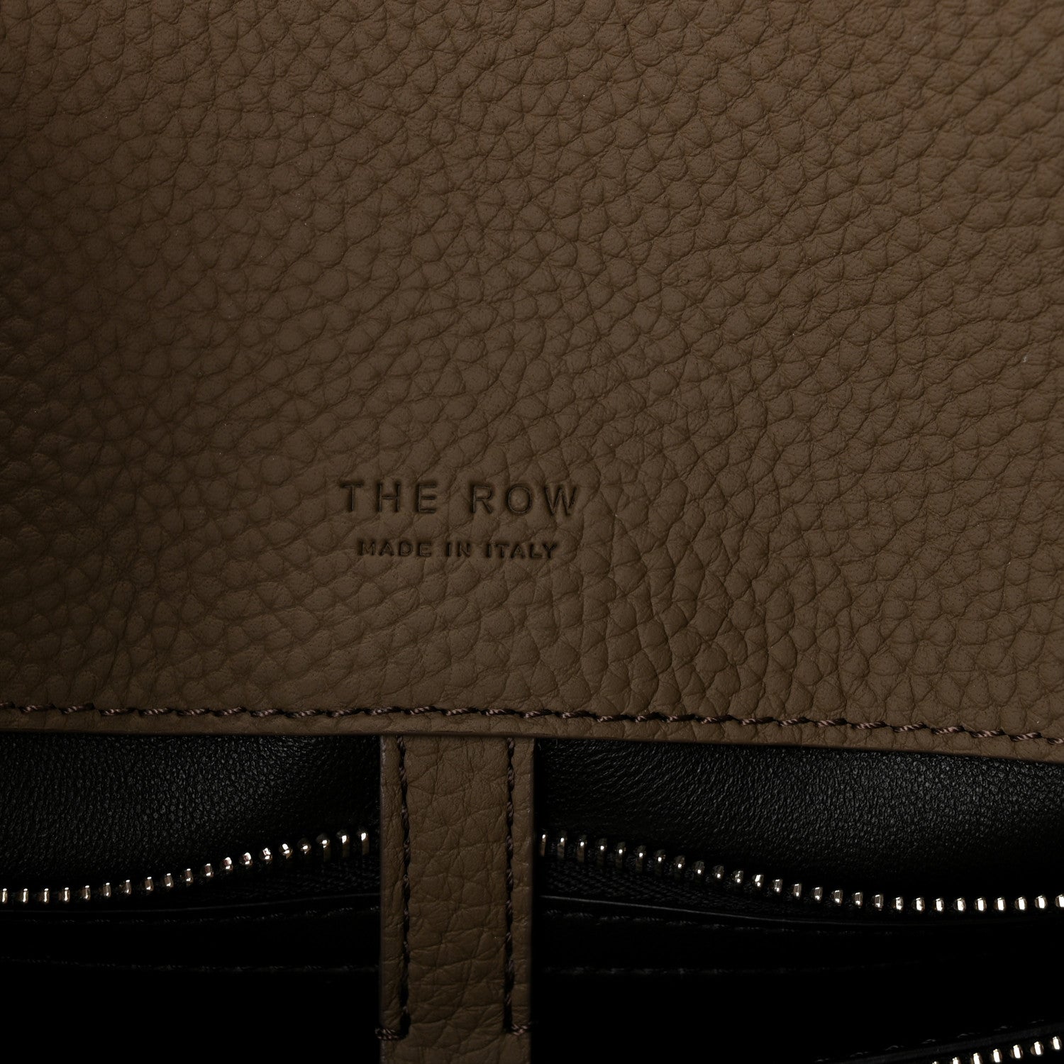 The Row Matte Grained Calfskin Margaux Shoulder 12  Dark Taupe 6 of 9
