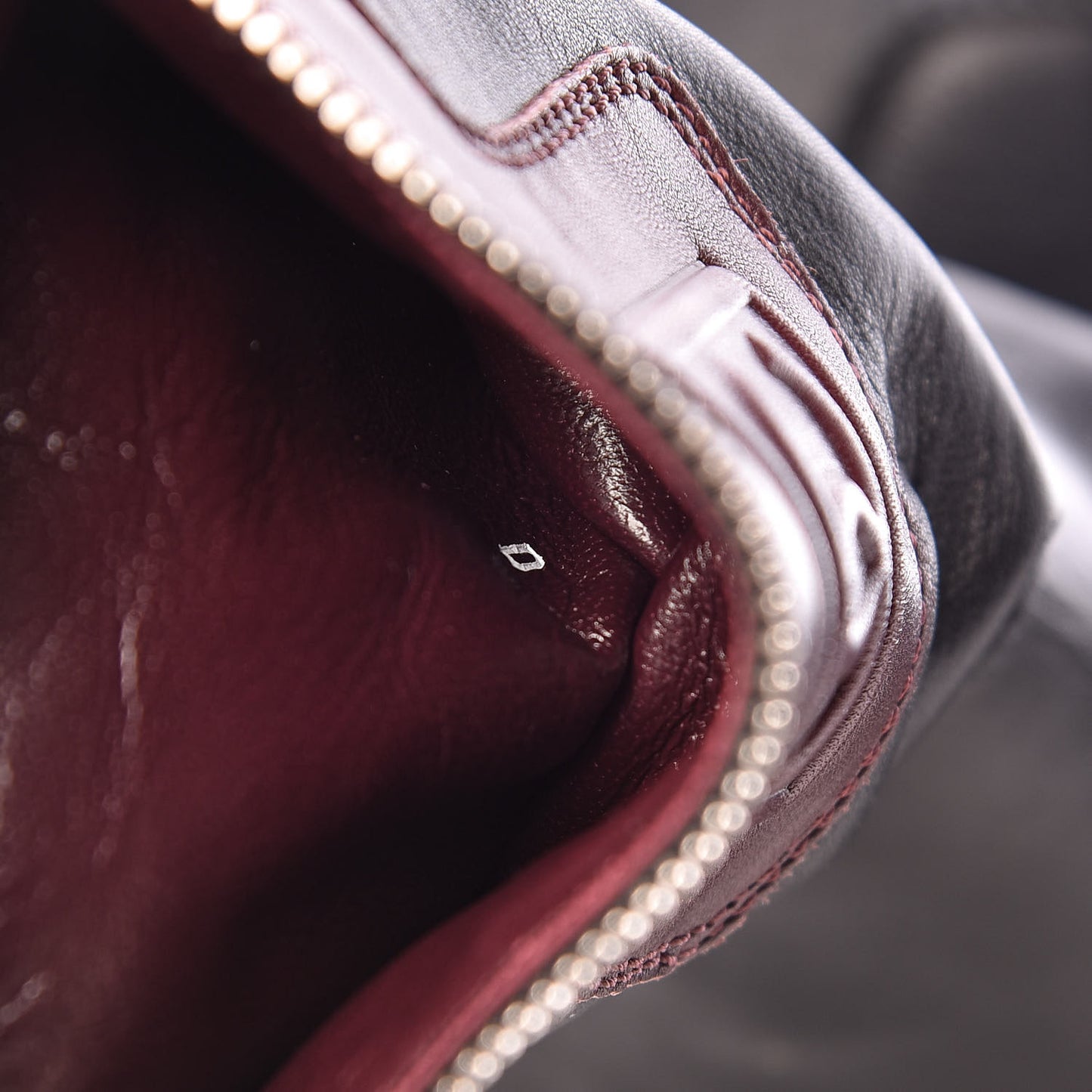 Calfskin Motorcycle Zipper Boots 40.5 Black Burgundy