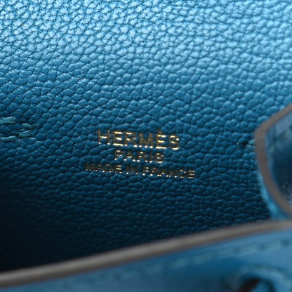 Hermes Tadelakt Chevre Mysore Kelly Quelle Idole Bag Charm Bleu Izmir Jaune Bourgeon Bleu Brume Vert Bosphore 3 of 4