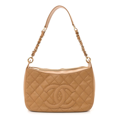 Chanel Caviar Quilted Timeless CC Shoulder Bag Beige 1 of 12