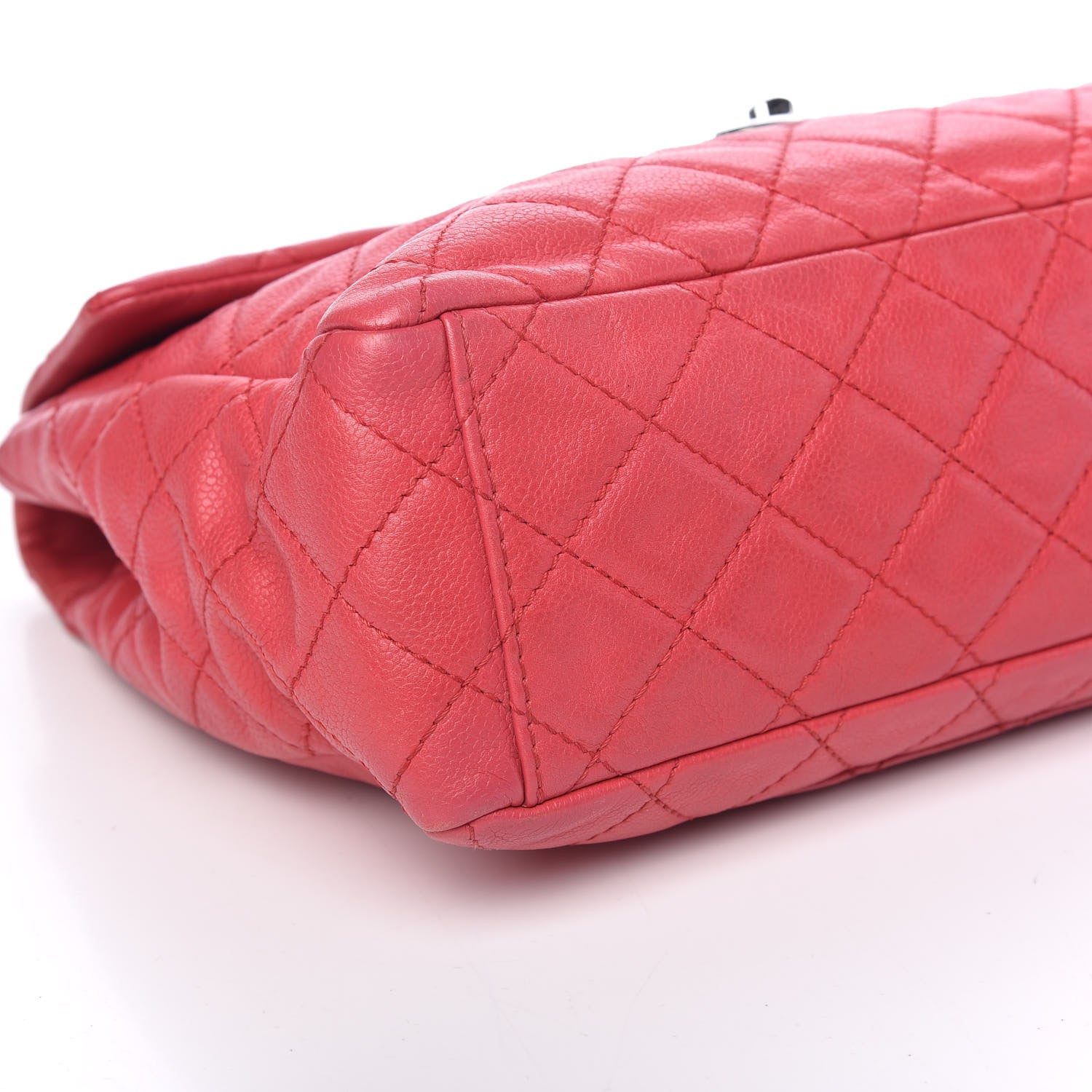 Chanel Washed Caviar Quilted Maxi Single Flap Fuchsia 8 of 9